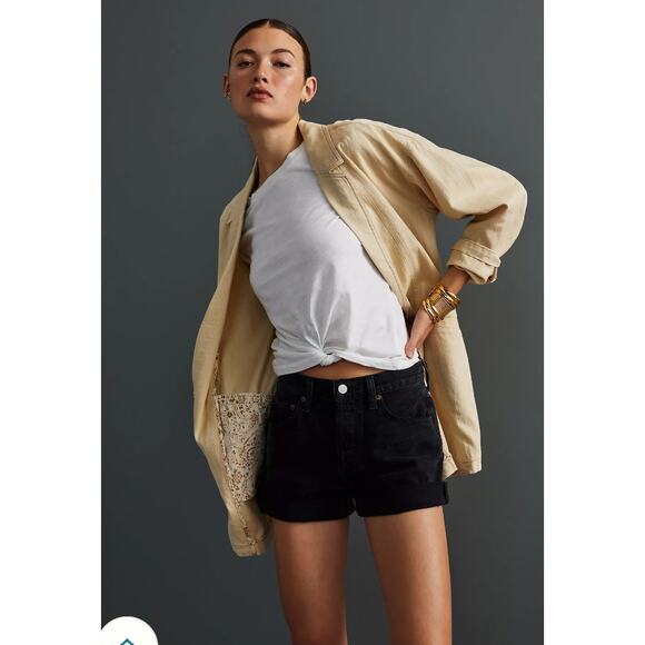 Pilcro Blazer Womens Large Tan Summer Relaxed Jacket Linen Cotton Blend - Picture 5 of 12